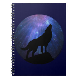 Celestial Wolf Spiral Notebook