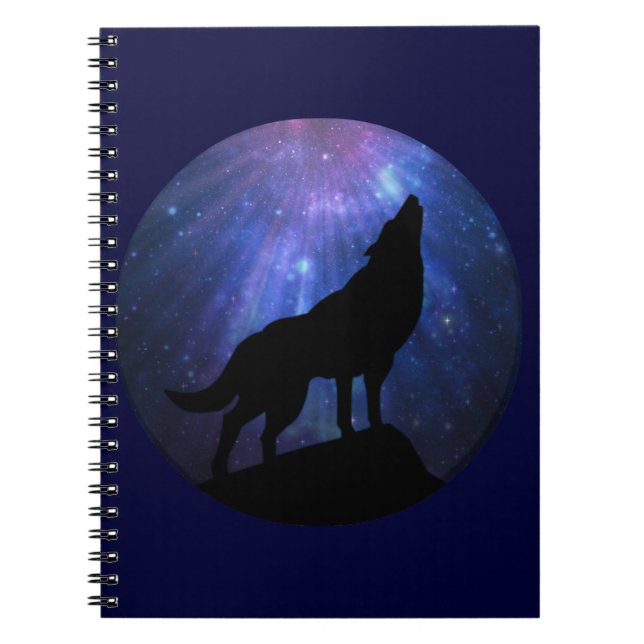 Celestial Wolf Spiral Notebook (Front)
