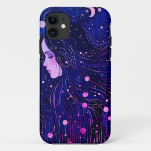 Celestial Woman Goddess Moon Stars Sky Case-Mate iPhone Case