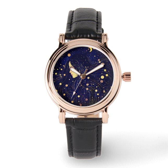 Celestial Woman Goddess Moon Stars Sky Watch (Front)