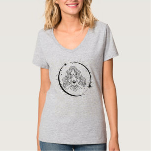 Celestial woman,moon stars,boho,elegant astronomy T-Shirt