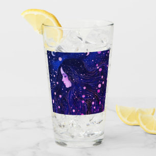 Celestial Woman Sky Goddess Moon Stars Glass