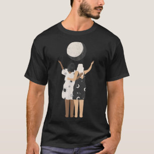 Celestial Women Friends With Moon, Stars And Sun E T-Shirt