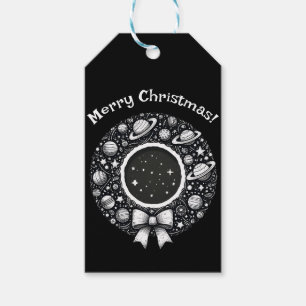 Celestial Wreath Gift Tag Starry Holiday Charm
