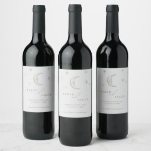 Celestial Written in the Stars Wedding  Wine Label