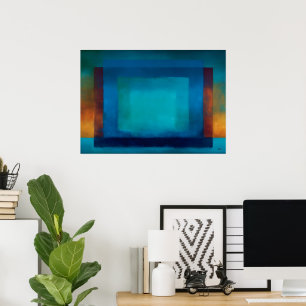 Celestial Zen Azure Stillness Blue Colour Field Poster