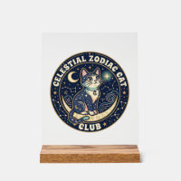 Celestial Zodiac Cat Cute Cat T-Shirt Design - Cel