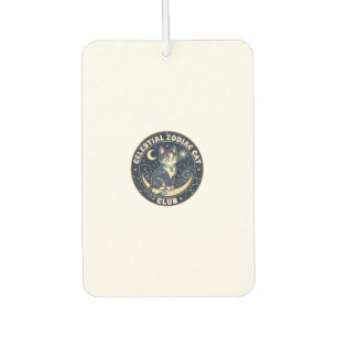 Celestial Zodiac Cat Cute Cat T-Shirt Design - Cel Car Air Freshener