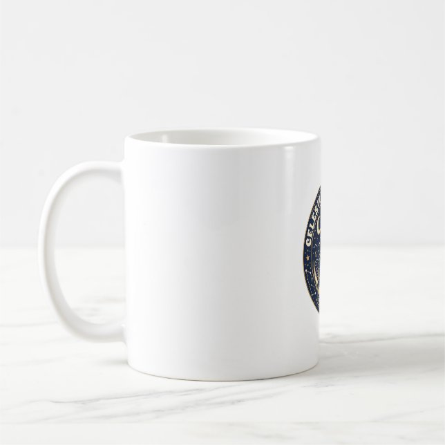 Celestial Zodiac Cat Cute Cat T-Shirt Design - Cel Coffee Mug (Left)