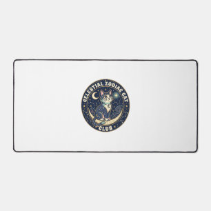 Celestial Zodiac Cat Cute Cat T-Shirt Design - Cel Desk Mat