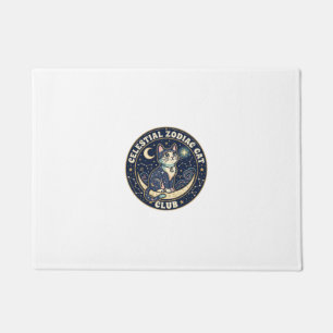 Celestial Zodiac Cat Cute Cat T-Shirt Design - Cel Doormat