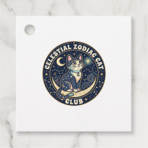 Celestial Zodiac Cat Cute Cat T-Shirt Design - Cel Favour Tags