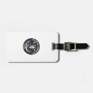 Celestial Zodiac Cat Cute Cat T-Shirt Design - Cel Luggage Tag