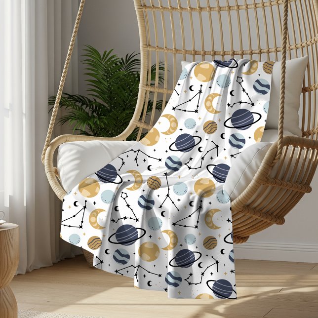 Celestial Zodiac Constellations Pattern Sherpa Blanket (Creator Uploaded)