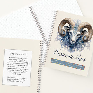 Celestial Zodiac Ram Ethereal Fantasy Aries Notebook