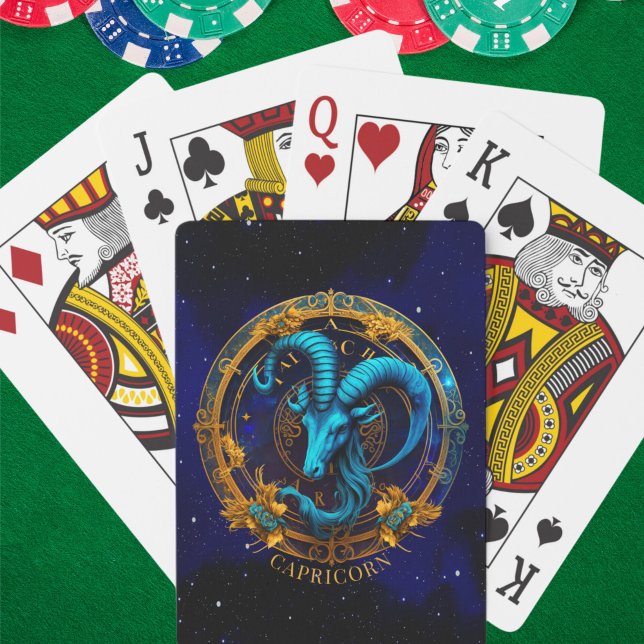 Celestial Zodiac Sea Goat Symbol Fantasy Capricorn Playing Cards (Creator Uploaded)
