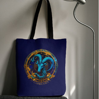 Celestial Zodiac Sea Goat Symbol Fantasy Capricorn Tote Bag