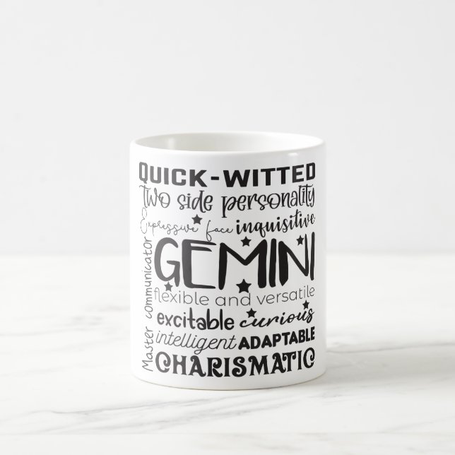 Celestial Zodiac Sign Mug/Gemini Description Coffee Mug (Center)