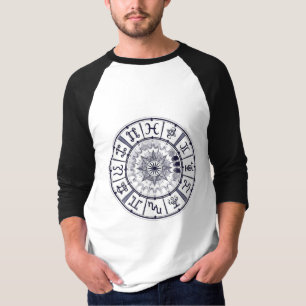 Celestial Zodiac Signs Wheel Mandala Graphic Art T-Shirt
