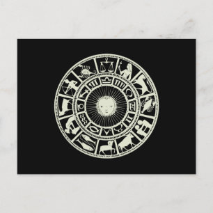 Celestial Zodiac Wheel Postcard