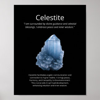 Celestite Crystal Stone Meaning Poster