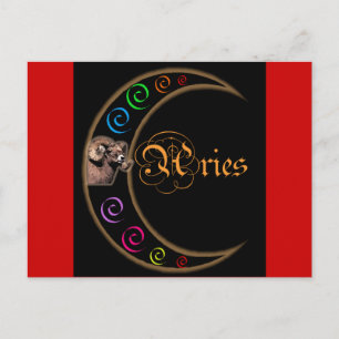 Celestrial Moon Aries Postcard