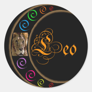 Celestrial Moon Leo Classic Round Sticker