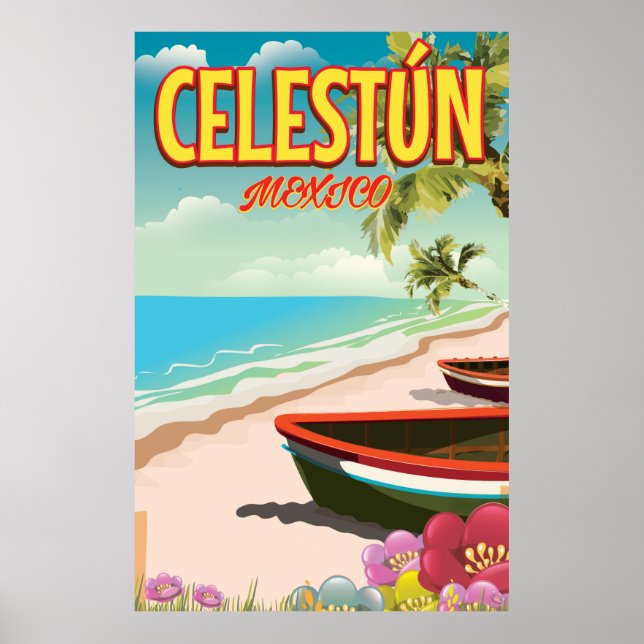 Celestún Mexico travel poster (Front)