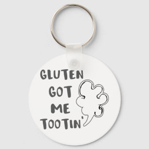 Celiac Awareness Gluten Got Me Tootin Key Ring