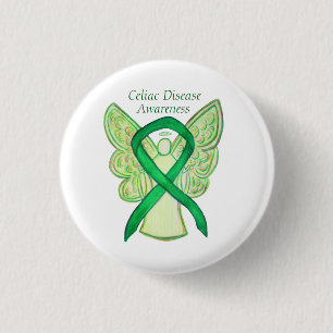 Celiac Disease Awareness Angel Ribbon Art Pin