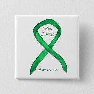Celiac Disease Awareness Custom Ribbon Art Pin