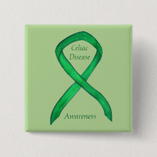 Celiac Disease Awareness Custom Ribbon Art Pin