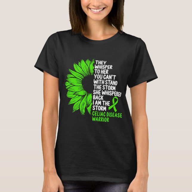 Celiac Disease Awareness Green Ribbon the Storm T-Shirt (Front)