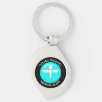 CELIAC DISEASE Medical Alert Metal Keychain