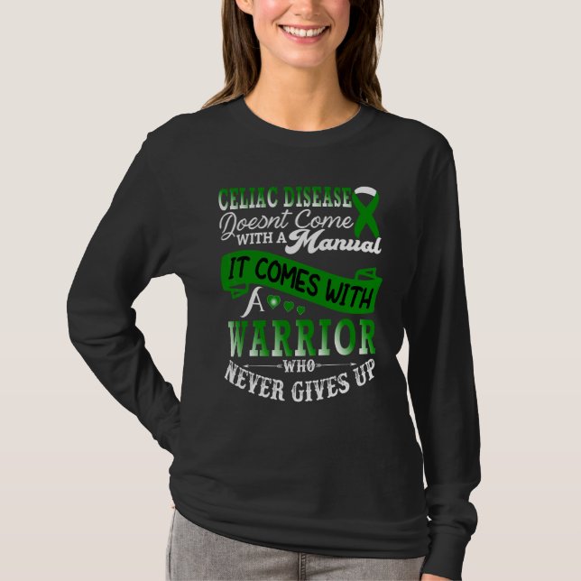 Celiac Disease Warrior Green Ribbon Support T-Shirt (Front)