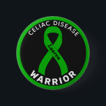Celiac Disease Warrior Ribbon Black Button<br><div class="desc">Celiac Disease Warrior Ribbon Black Button for awareness and support for people with celiac disease.</div>