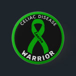 Celiac Disease Warrior Ribbon Black Button<br><div class="desc">Celiac Disease Warrior Ribbon Black Button for awareness and support for people with celiac disease.</div>