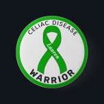 Celiac Disease Warrior Ribbon White Button<br><div class="desc">Celiac Disease Warrior Ribbon White Button for awareness and support for people with celiac disease.</div>