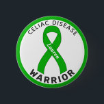 Celiac Disease Warrior Ribbon White Button<br><div class="desc">Celiac Disease Warrior Ribbon White Button for awareness and support for people with celiac disease.</div>