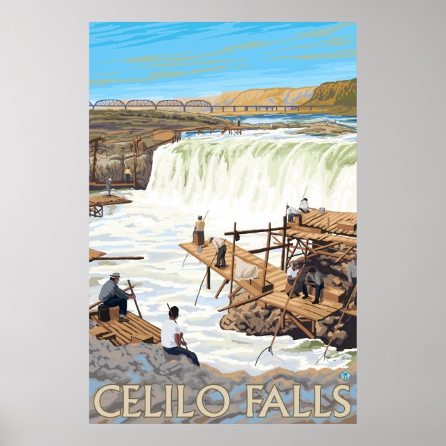 Celilo Falls Fishing Poster (Front)