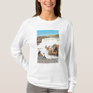 Celilo Falls Fishing Vintage Travel Poster T-Shirt