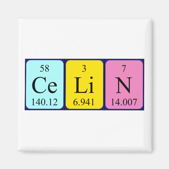 Celin periodic table name magnet (Front)