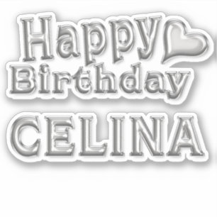 Celina Happy Birthday silver sticker Sticker