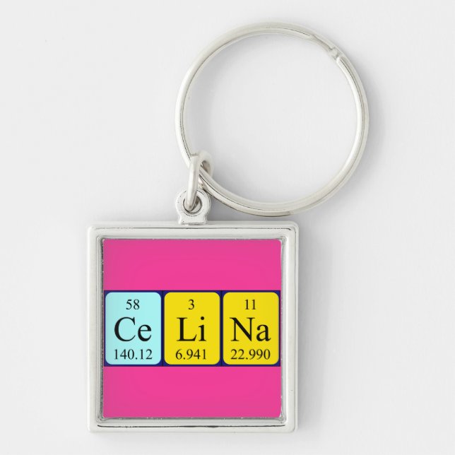 Celina periodic table name keyring (Front)