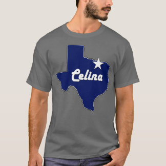 Celina Texas Lone State Map TX City Navy Blue T-Shirt