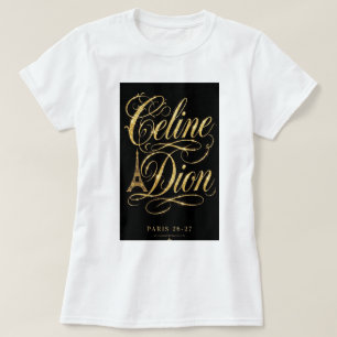 Celine Dion Paris 26-27 - Luxury Gold Glitter T-Shirt