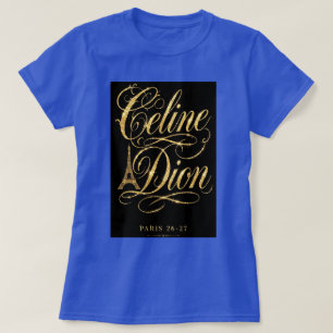 Celine Dion Paris 26-27 - Luxury Gold Glitter T-Shirt