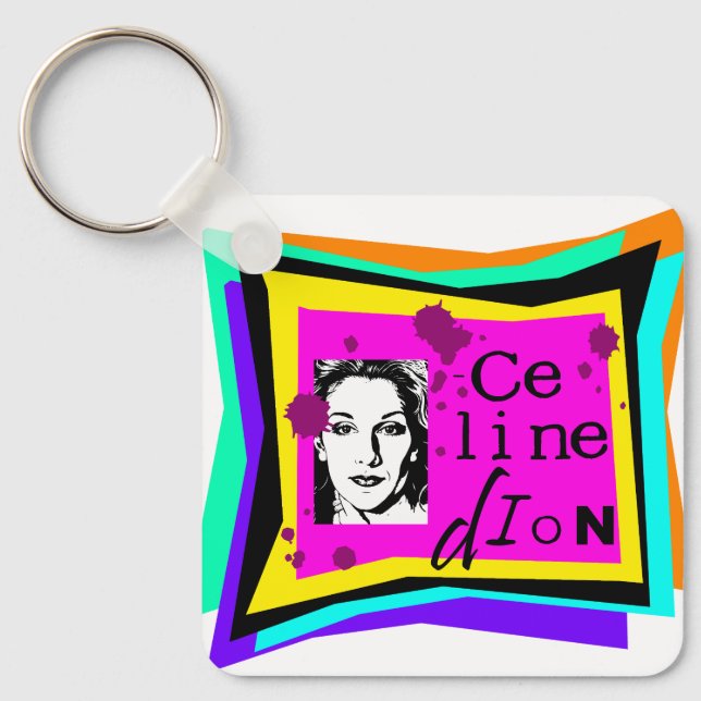 Celine Dion - pop art Key Ring (Front)