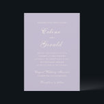 Celine Lilac Elegant Wedding Invitation<br><div class="desc">Classic wedding invitations featuring a simple and timeless design with elegant script and traditional serif fonts.</div>