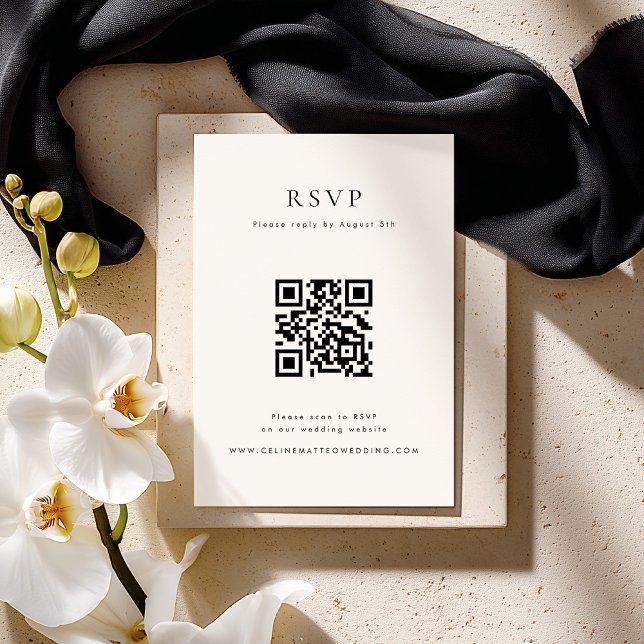 CELINE Minimalist QR Code RSVP Card (Creator Uploaded)
